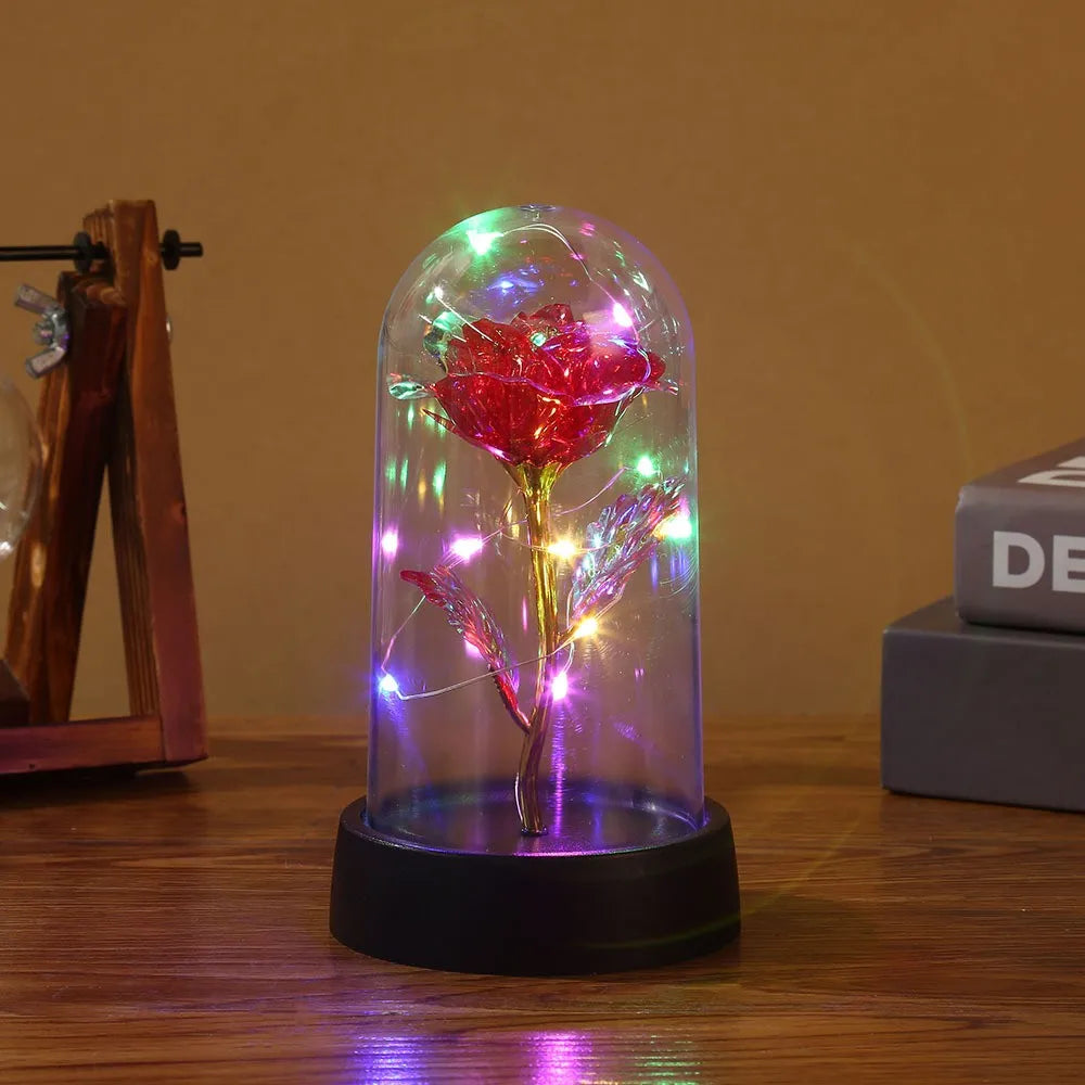 LED Galaxy Rose In Glass