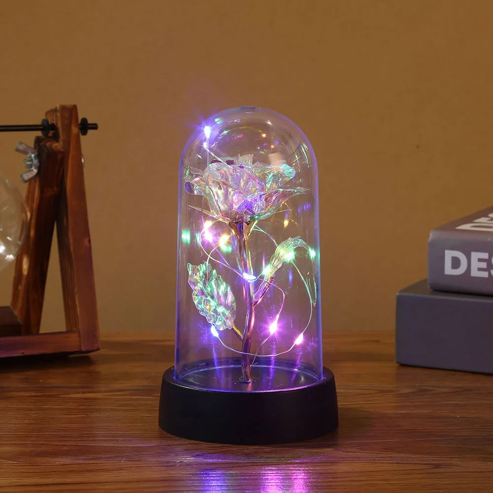 LED Galaxy Rose In Glass