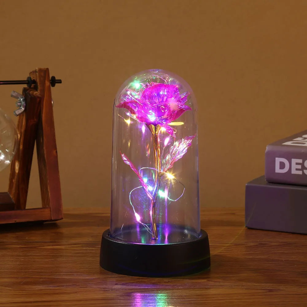 LED Galaxy Rose In Glass