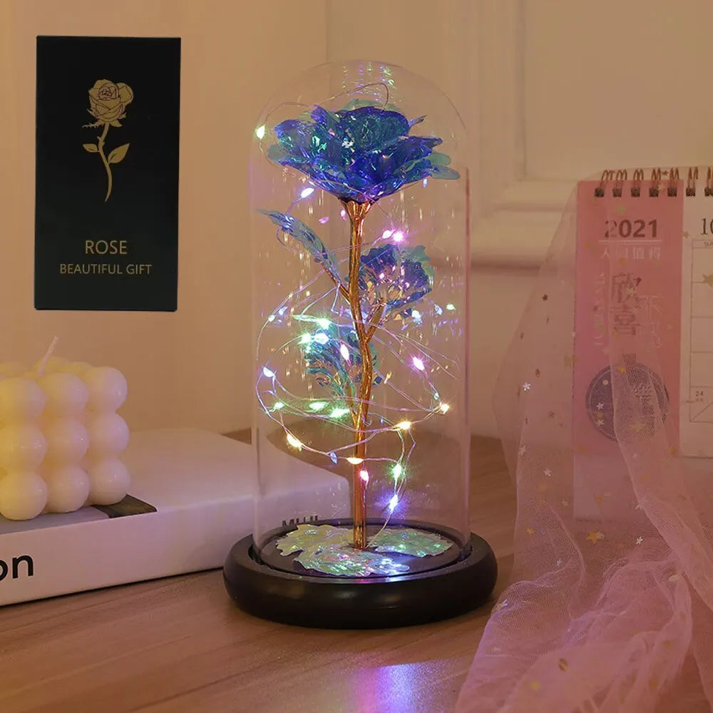 LED Galaxy Rose In Glass